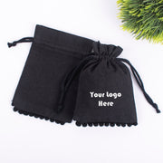 Black Bottom Pompom Small Jewelry Packaging, Drawstring Pouches - CraftJaipur